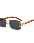 Men's Leopard Rimless Sunglasses