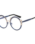 Metal Round Sculpted Anti-blue Light Glasses