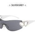 Y2k Rimless Love Sunglasses 918