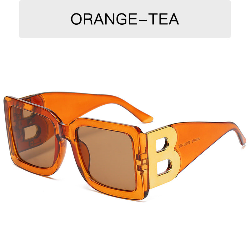 Retro Big Frame Square Letter Sunglasses 18078