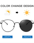 Round Metal Anti-Blue Light Photochromic Glasses