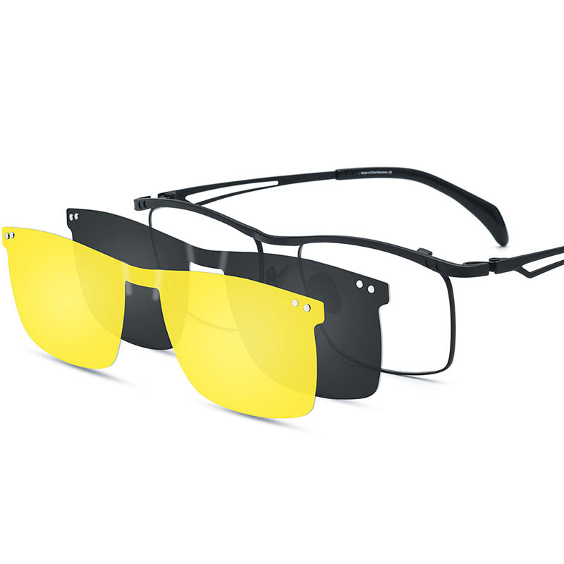 Magnetic Clip-on Pure Titanium Myopia Glasses