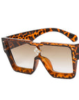 Diamond Studded One-Piece Sunglasses