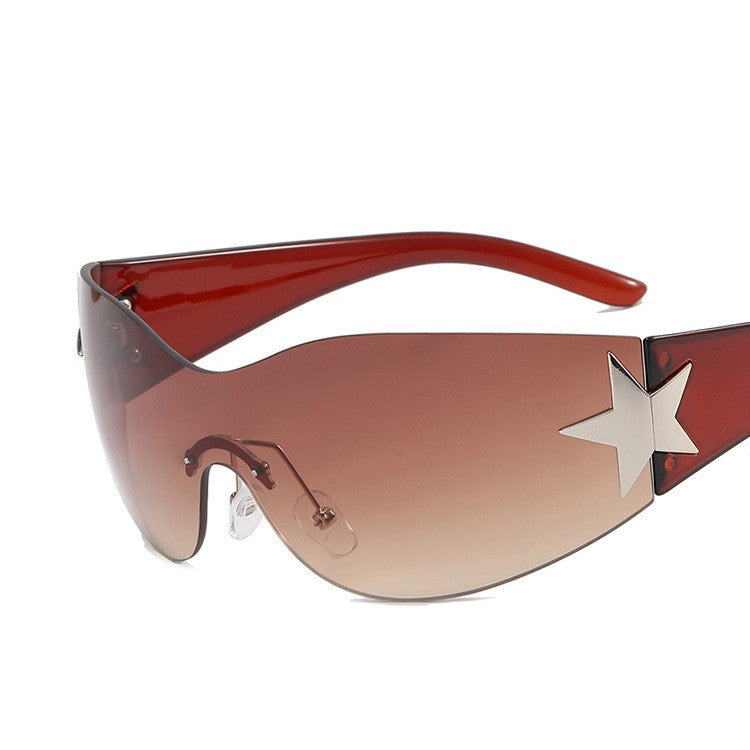 Y2K Rimless Pentagram Aviator Sunglasses