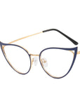 Metal Hollowed Out Cat Eye Anti Blue Light Glasses