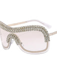 Metal Diamond-Studded Sunglasses