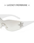 Y2K Rimless Pentagram Sunglasses 915