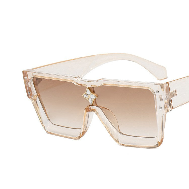 Diamond Studded One-Piece Sunglasses