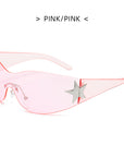 Y2K Rimless Pentagram Sunglasses 915